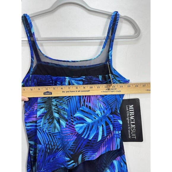 Miraclesuit Tankini Swim Top Sz 8 Royal Palms Mirage Underwire Tummy Control NEW - Picture 11 of 11